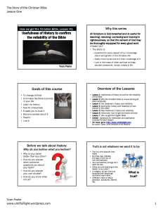Pages from The Story of the Christian Bible, Lesson 1, Usefulness of History PDF, Six slides per page